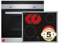 Produktbild: Siemens EQ112EA01Z Set Backofen Edelstahl + Glaskeramik Kochfeld autark