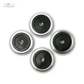 Produktbild: Füße für HiFi Geräte, Aluminium Gerätefüße Silber/Schwarz, 4 Stück Geraetefuesse
