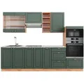 Produktbild: Vicco Küchenzeile, Grün, Honigeiche, Holzwerkstoff, Küchenblock,Rechteckig, 280x81.6x60 cm, Küchen, Küchenzeilen & Küchenblöcke, Küchenzeilen ohne Geräte