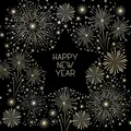 Produktbild: Ambiente 20 Servietten Papier 33x33cm 3-lagig - hochwertige Einweg Papierservietten mit Happy Year Motiv - Feuerwerk schwarz gold - Silvesterservietten