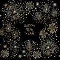 Produktbild: 20 Servietten Golden New Year - Goldenes Feuerwerk auf schwarz 33x33cm