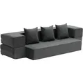 Produktbild: VEVOR 3 in 1 Klappsofa faltbares Schlafsofa mit 3 Kissen & waschbarem Bezug, umwandelbarer Schlafsessel aus 25D Memory Foam, Couch für Wohnzimmer Schlafzimmer, Hellgrau (TWIN /1030x1930x225mm)