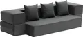 Produktbild: VEVOR 3 in 1 Klappsofa faltbares Schlafsofa mit 3 Kissen & waschbarem Bezug, umwandelbarer Schlafsessel aus 25D Memory Foam, Couch für Wohnzimmer Schlafzimmer, Hellgrau (TWIN /1030x1930x225mm)