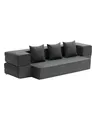 Produktbild: VEVOR Schlafsofa Klappsofa 3 in 1 Faltbare Couch mit 3 Kissen Dunkelgrau (TWIN)