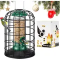 Produktbild: Vogelfutterspender,Futtersäule mit Schutzkäfig,Vogel Futterhaus,Vogelhaus tau...