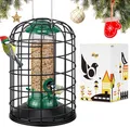 Produktbild: Vogelfutterspender,Futtersäule mit Schutzkäfig,Vogel Futterhaus,Vogelhaus tau...