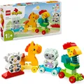Produktbild: LEGO DUPLO Tierzug, Zug-Spielzeug mit Rädern, kreative Tierfiguren zum Bauen und