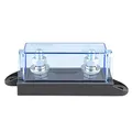 Produktbild: Offgridtec 1-fach MEGA-Sicherungshalter mit transparenter Schutzabdeckung – Hochstrom 32V DC Einzelschacht-Sicherungsblock (60A–500A), M8-Anschlüsse, Oberflächenmontage, Robuster Kunststoff-Verbund