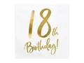 Produktbild: partydeco Papierserviette, Servietten 18. Geburtstag 33x33cm 20 Stück, weiß / gold
