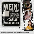 Produktbild: Retro Blechschilder Sprüche lustig WEIN Geschichten Shabby Küchen Deko 15x20cm