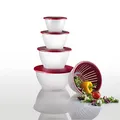 Produktbild: WESTMARK Schüssel-Set Olympia transparent/rot 9-tlg.