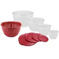 Produktbild: Schüssel-Set 4 Schüsseln inkl. Deckeln und Sieb/Seiher 9 teilig Fassungsvermö...