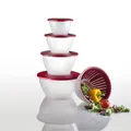Produktbild: WESTMARK Schüssel-Set Olympia transparent/rot 9-tlg.