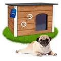 Produktbild: Outentin Tierhaus Isoliert und Wetterfest Hundehaus für Draußen 76x60x60cm - Flachdach, Wetterfest, Ungiftige Beschichtung 76 cm x 60 cm x 60 cm