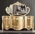 Produktbild: Xlmoebel Sideboard Luxuriöse Spiegelanrichte mit Kommoden und Schrank in Goldfarbe (2 St., Anrichte + Spiegel), Hergestellt in Europa