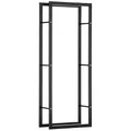Produktbild: HOMCOM Kaminholzregal Metall 60 x 25 x 150 cm Brennholzregal Stapelhilfe Stahlrahmen bis 100kg Kaminholzunterstand Outdoor Holzregal Feuerholzregal für Garten Terrasse Außen Schwarz