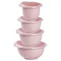 Produktbild: Engelland Backschüsseln, Rührschüssel, Schneebesen, Topf, Salatschüssel, stapelbar, rutschfeste Silikonfüße, Einhandausguss, Kunststoff, 4er-Set, Farbe: Rosa