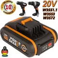 Produktbild: 20V MAX 3,8Ah Akku Für Worx Original Ersatzakku WA3553 WA3556 WA3551 Li-Ion Akku