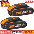 Produktbild: 2X 3,8Ah 20V MAX Akku Für Worx Original Ersatzakku WA3553 WA3556 WA3551 WA3639