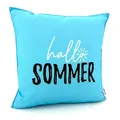 Produktbild: heimtexland ® Outdoor Deko Kissen 45x45 mit Füllung Garten Lounge Dekokissen wasserabweisend wetterfest Outdoorkissen Gartenkissen Bedruckt Typ906 Hellblau