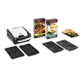 Produktbild: Tefal Snack Collection, Waffeleisen und Sandwiches, Erweiterbar, Platten Antihaftbeschichtet, Spülmaschinengeeignet, Praktische Aufbewahrungsboxen, schwarz/Edelstahl, SW853D