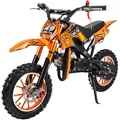 Produktbild: Mini-Crossbike Delta, Benzin-Motorrad, Pocketbike, Dirtbike, 49 ccm, bis zu 40 km/h, Scheibenbremsen (Orange)