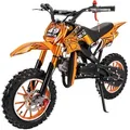 Produktbild: Actionbikes Motors Jugend Mini Crossbike Delta 49cc | 2 Takt - Bis zu 40 km/h - Motorcrossbike - Pocketbike - Cross - Ab 14 Jahren (Orange) - Orange