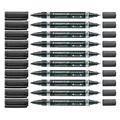 Produktbild: 10x Staedtler Permanentmarker Marker Lumocolor duo 0,6 mm+1,5 mm schwarz 348-9