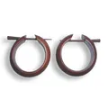 Produktbild: ISLAND PIERCINGS Ohrringe Kreolen 2,5cm im Piercing Design Holz Handarbeit ER012
