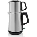 Produktbild: Arzum Tea Maker, Turkish Teapot with 1.0 L Stainless Steel Jug & 1.8 L Kettle - Quick Brew Function, Keep Warm Function, Boil Dry Protection, Stain... - Silber