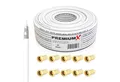 Produktbild: PremiumX 15m BASIC Koaxialkabel 135dB 4-fach SAT Koax Kabel 10x F-Stecker SAT-Kabel