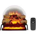 Produktbild: Balderia Elektrokamin Lily Kamineinsatz mit Heizung, Knistereffekt, schwarz, Kamineinsatz, Heizung 2 kW, Knistersound mit Windgeräusch, Birkenholz weiß