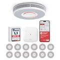 Produktbild: X-Sense Smarter Rauchmelder WLAN mit Sprachausgabe und 17 Standorten, Feuermelder, Rauchmelder vernetzt, 33 mm, Brandmelder mit SBS50 Basisstation, XS0BMR121, 12 Stück
