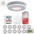 Produktbild: Rauchmelder WLAN mit Sprachausgabe vernetzt 33mm 12 Stück Brandmelder