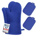 Produktbild: Ofenhandschuhe Topflappen Topfhandschuhe 4er Set  Ofenhandschuhe Hitzebestaen...