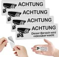 Produktbild: 4 Stück Schild Videoüberwachung Schilder,Selbstklebend Aluminium Achtung V