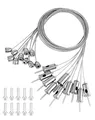 Produktbild: QWORK® 10 Stück Seilaufhängung Einbauset,1.5mmx1m, Edelstahl Decke Ohrstecker Drahtseil, Deckenbefestiger Befestigungs, für LED Panel Deckenleuchte