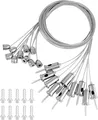 Produktbild: QWORK 10 Stück Seilaufhängung Einbauset 1,5mm x 1m Decke Ohrstecker Drahtseil