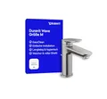 Produktbild: Duravit Wave Waschtischarmatur, Größe M (Auslauf Höhe 111 mm), Wasserhahn Bad mit Zugstangen-Ablaufgarnitur, Armatur Waschbecken, Edelstahl Gebürstet