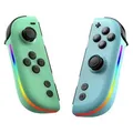 Produktbild: Joysticks für Nintendo Switch Hall Effekt RGB Beleuchtung Controller Grün Blau - Grün/Blau