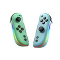 Produktbild: Wigento Joypads für Nintendo Switch, Hall Effekt Joysticks, RGB Beleuchtung, 6 Achsen Gyro, Turbo Funktion, kabelloser Gaming Controller (Grün/Blau)