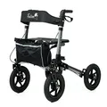 Produktbild: REHASHOP Outdoor Rollator Falcon - mit großen Luftreifen, Geländegängig und Klappbar (Anthrazit)