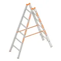 Produktbild: TOPIC 1039 Alu Layher Stehleiter zweiteilig, 2x 6 Dreikant-Sprossen 1,80 m