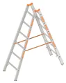Produktbild: Layher Topic 1039 Sprossenstehleiter 2x6 Sprossen Doppelleiter Bockleiter Alu