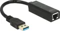 Produktbild: USB3.0 Adapter Delock A -> RJ45 Gigabit St/Bu schwarz
