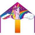 Produktbild: HQ Ecoline Simple Flyer Unicorn 85cm Kinderdrachen Flugdrachen Einleiner Drachen zum steigen lassen wenig Wind ab 5 Jahre, 42x85cm+1.5m Drachenschwanz inkl. 17kp Polyesterschnur 25m auf Griff, 2-5 Bft