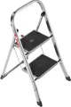 Produktbild: Klapptritt Hailo K70 StandardLine, 2 Stufen, Arbeitshöhe 2,47 m, Sicherheitsbügel & Klappsicherung, bis 150 kg, Aluminium, silber 68529