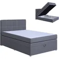Produktbild: Boxspringbett - hellgrau - mit Bettkasten - H3 - 140x200 cm