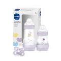 Produktbild: MAM Easy Start Anti-Colic Starter Set S, Baby Erstausstattung mit 2 Anti-Colic Flaschen (160 ml & 260 ml) inkl. Sauger Größe 1 und Schnuller, Baby Geschenk Set, ab der Geburt, lila