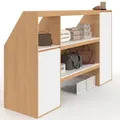 Produktbild: Set Regal 2 Ebenen, Schrank 1 Tür Und Schrank 1 Tür + 1 Nische Unter Dachschräge Tomi Buche Und Weiß